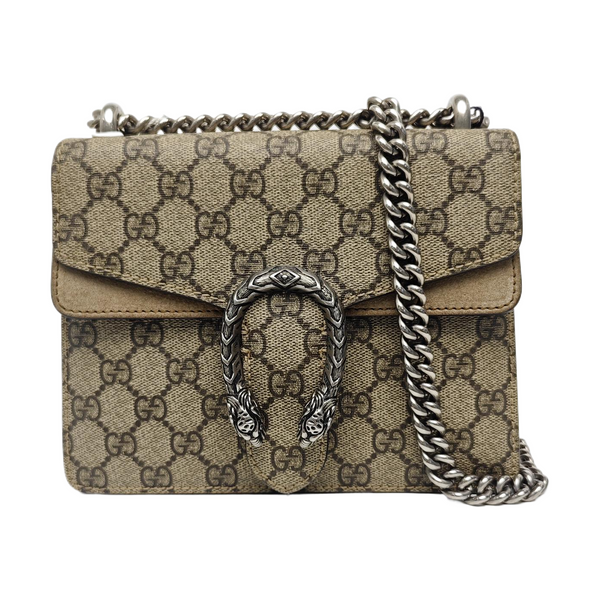 Dionysus Mini Monogram Coated Canvas Beige