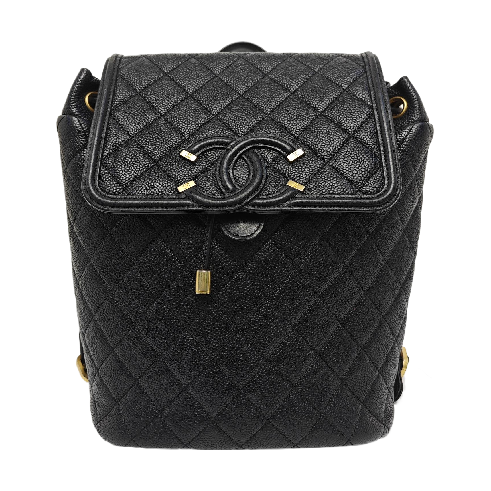 FILIGREE Small Quilted Grained Calfskin Black