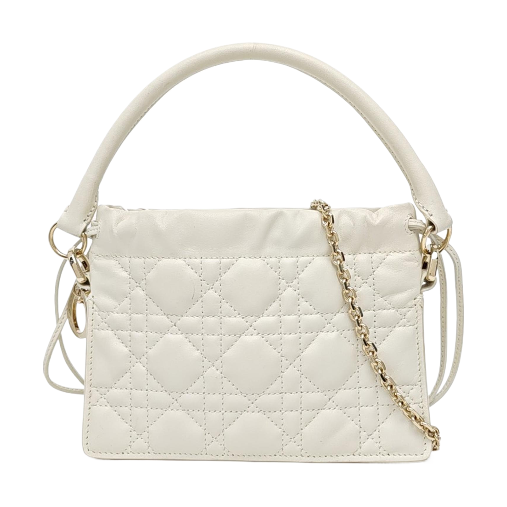 Lady Dior Milly Mini Cannage Lambskin White