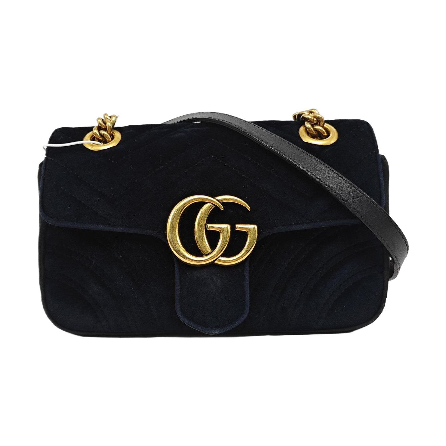GG Marmont Mini Quilted Velvet Black