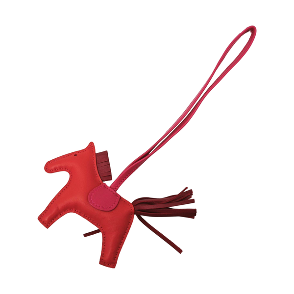 Leather Bag Charm Red