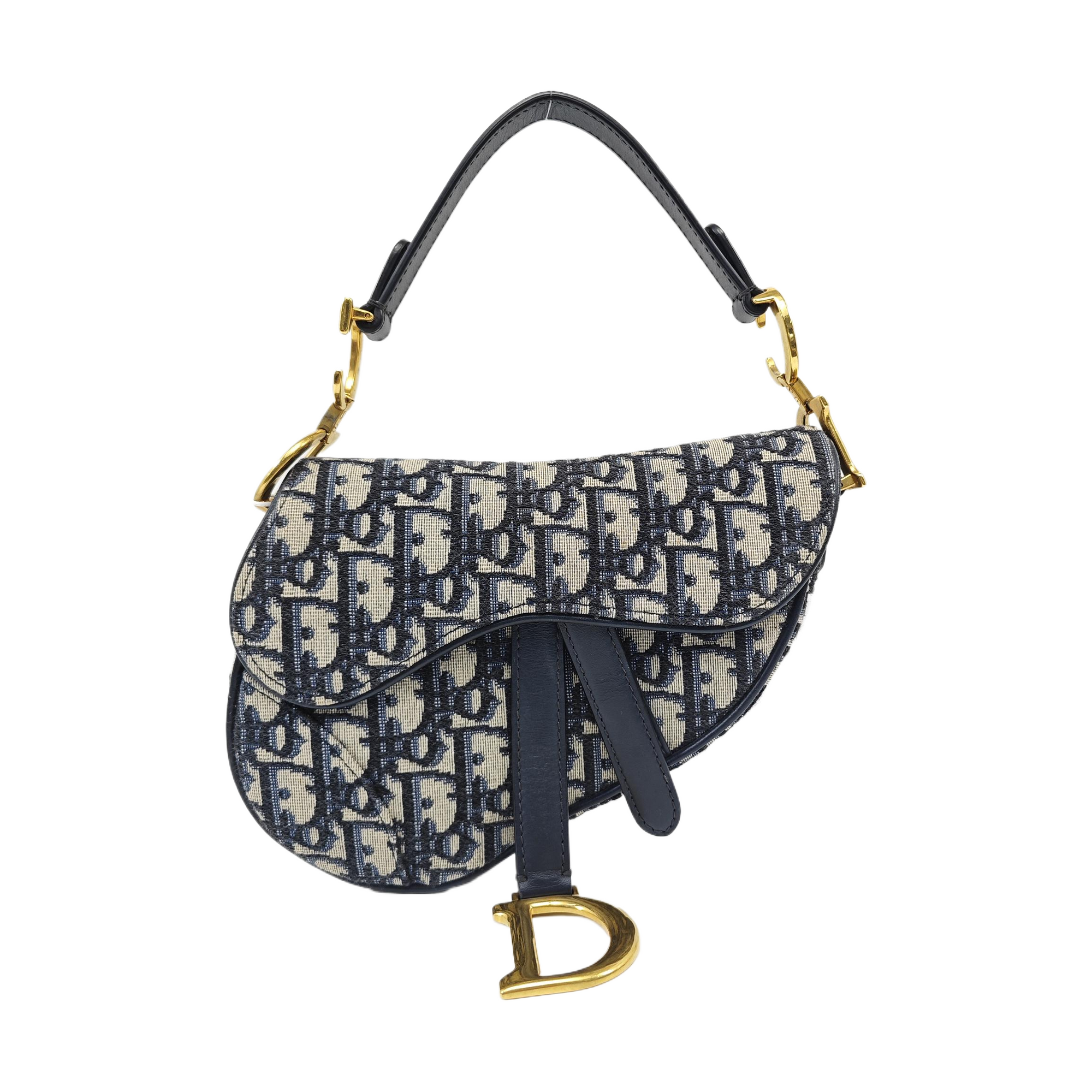 Saddle Mini Oblique Canvas Blue