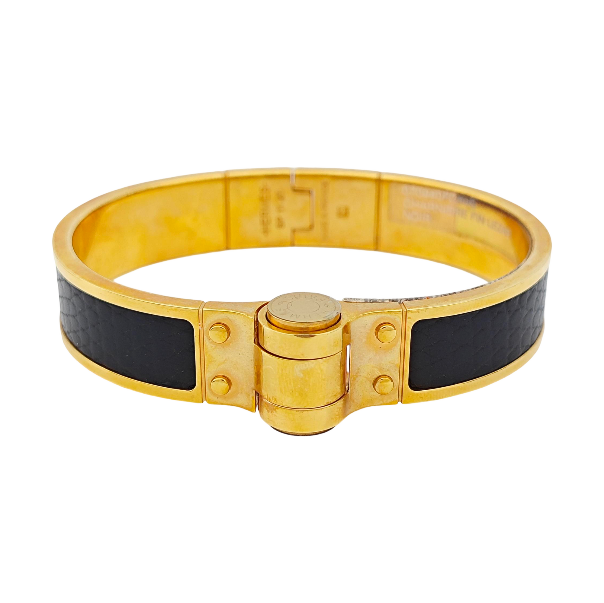 Enamel Hinged Bracelet Metal Rose Gold Bangle