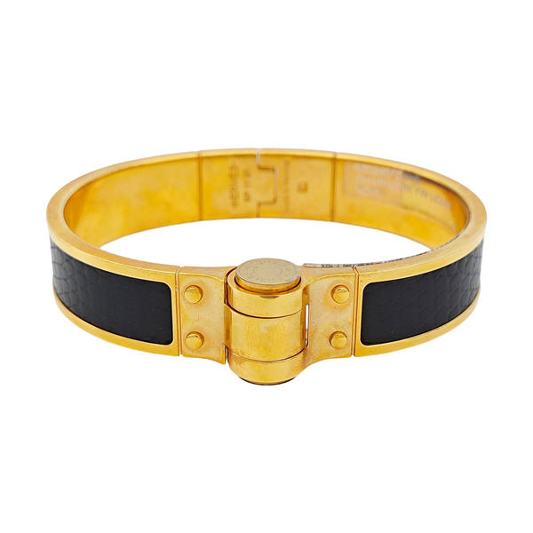 Enamel Hinged Bracelet Metal Rose Gold Bangle