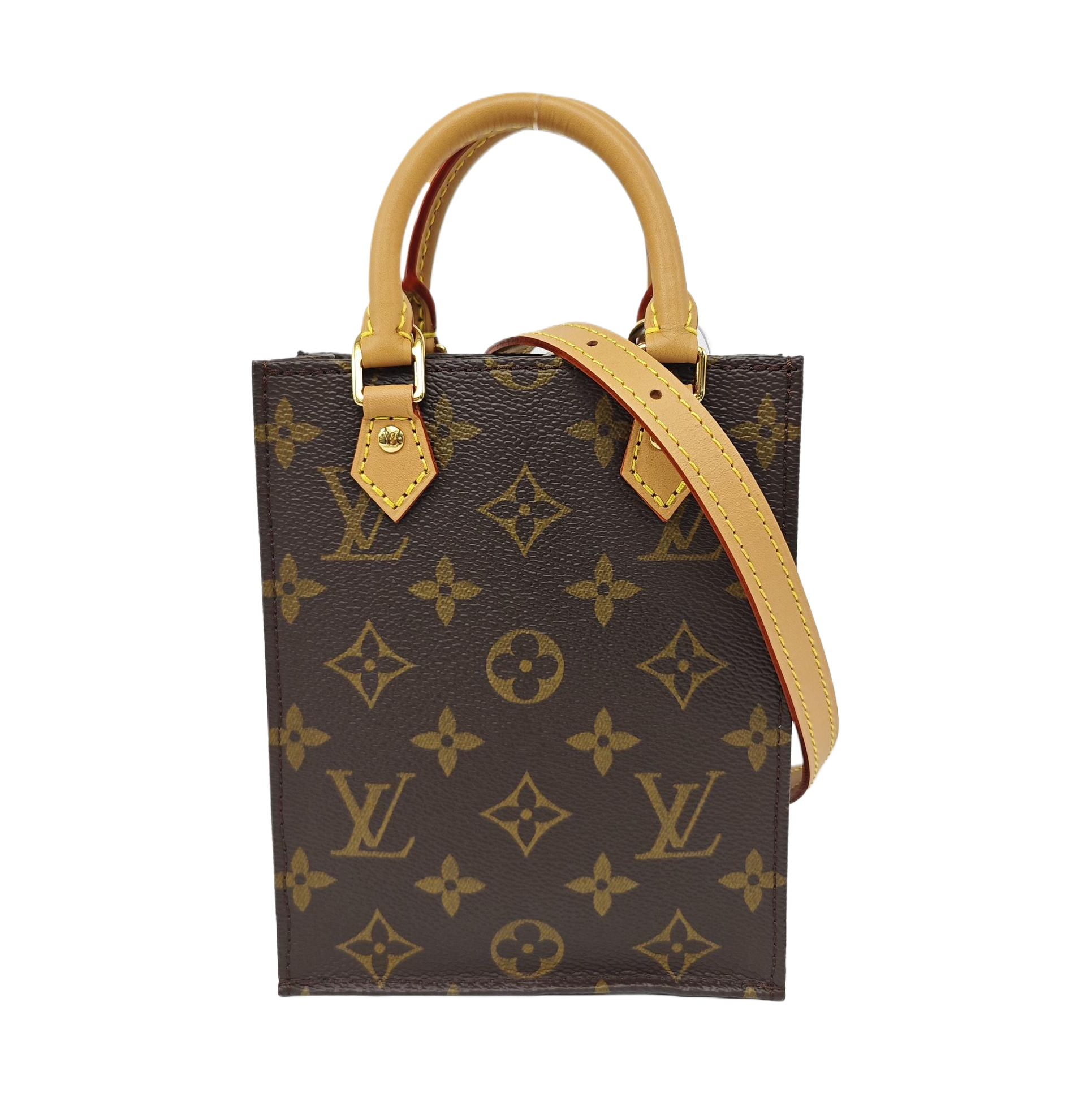 SAC PLAT Mini Monogram Coated Canvas Brown