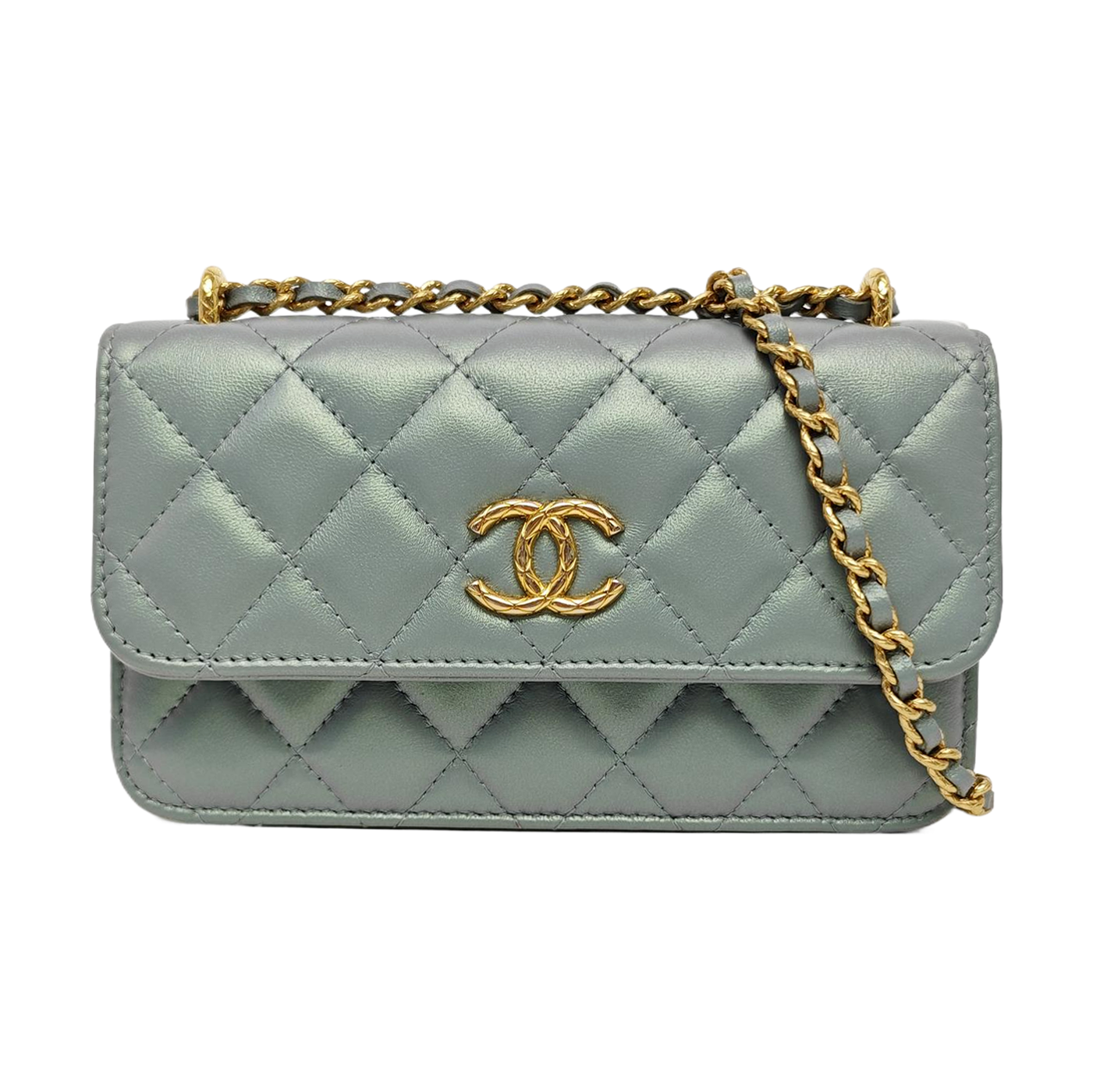 Quilted Lambskin Shoulder Bag Green