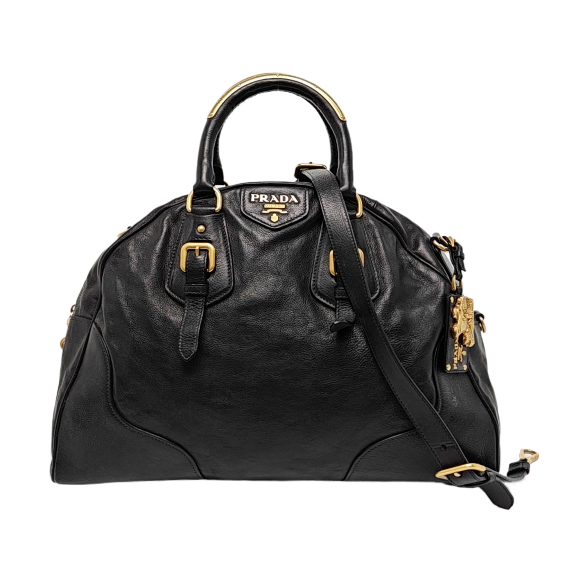 Leather Shoulder Bag Black