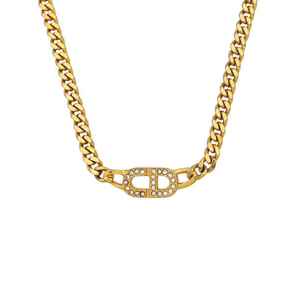 CD Navy Metal Gold Necklace