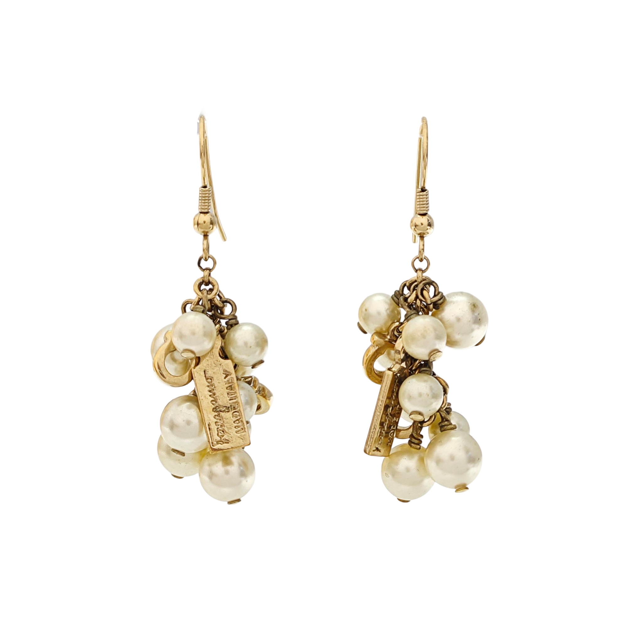 Faux Pearl Gold Earrings