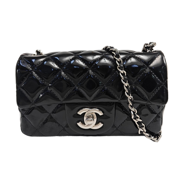 CLASSIC FLAP Super Mini Quilted Patent Leather Black
