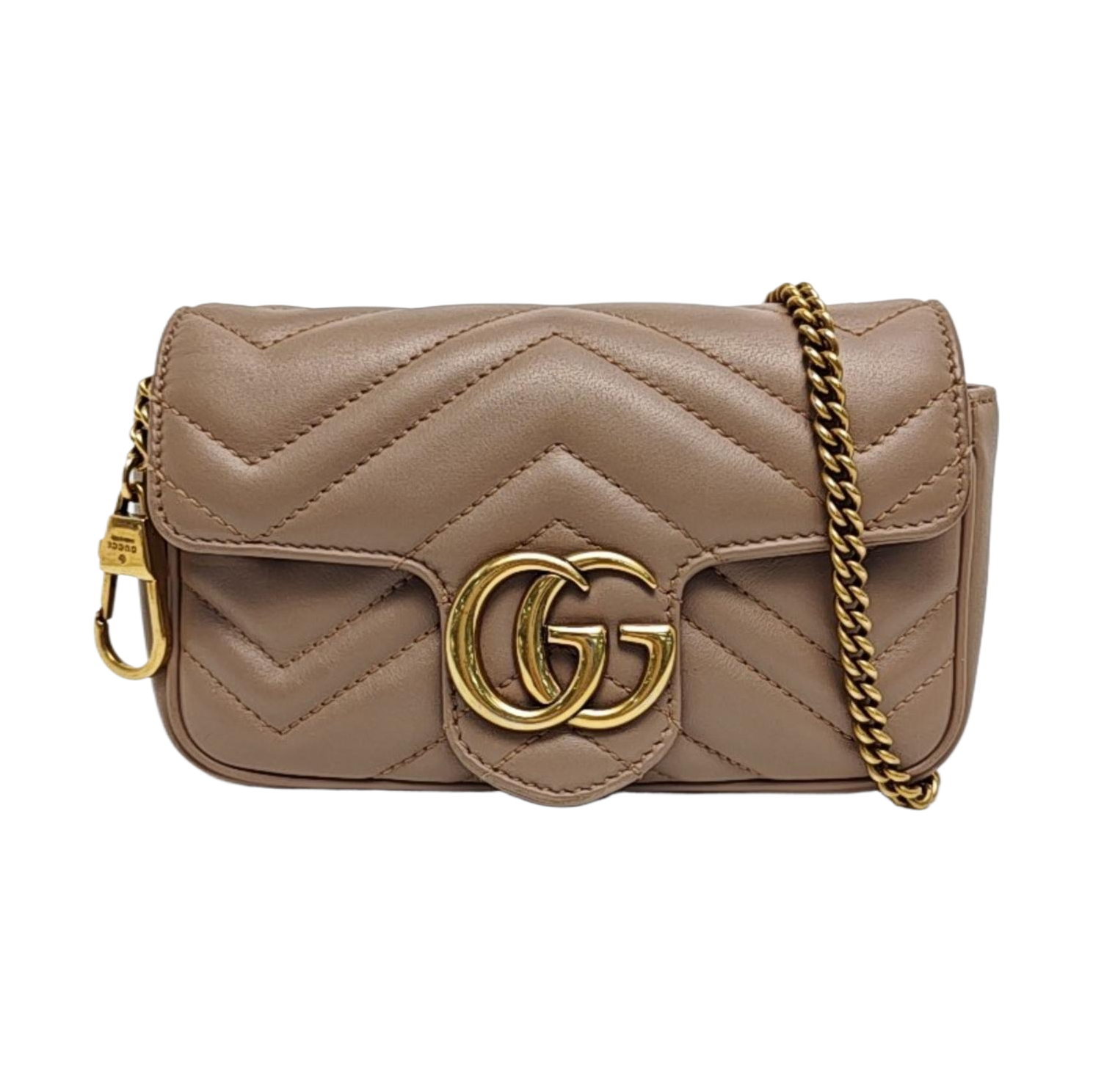GG Marmont Mini Quilted Calfskin Beige