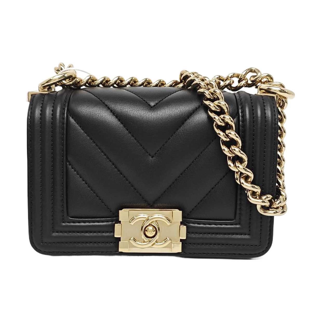 BOY CHANEL Small Chevron Calfskin Black