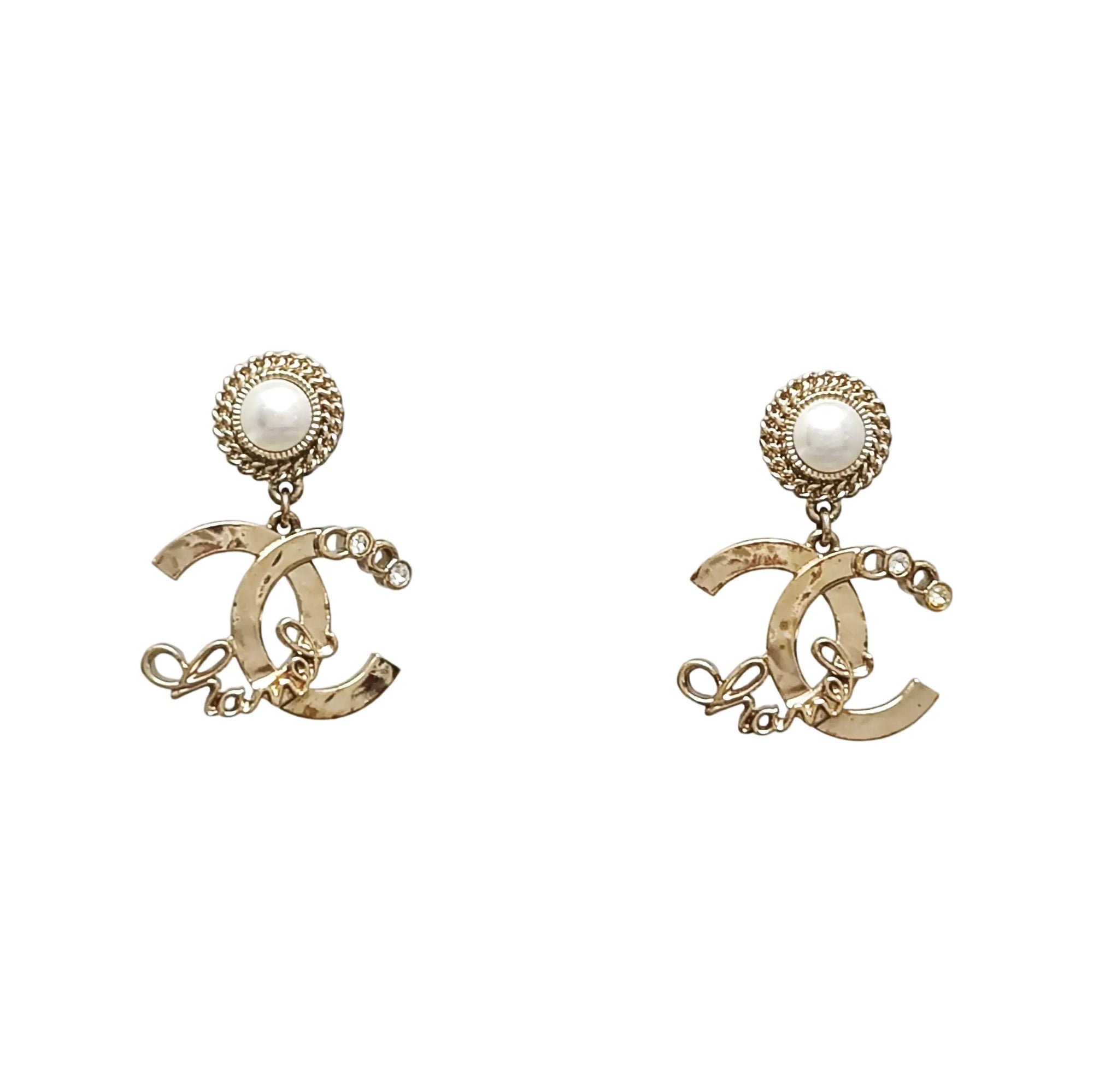 CC Logo Metal Gold Earrings