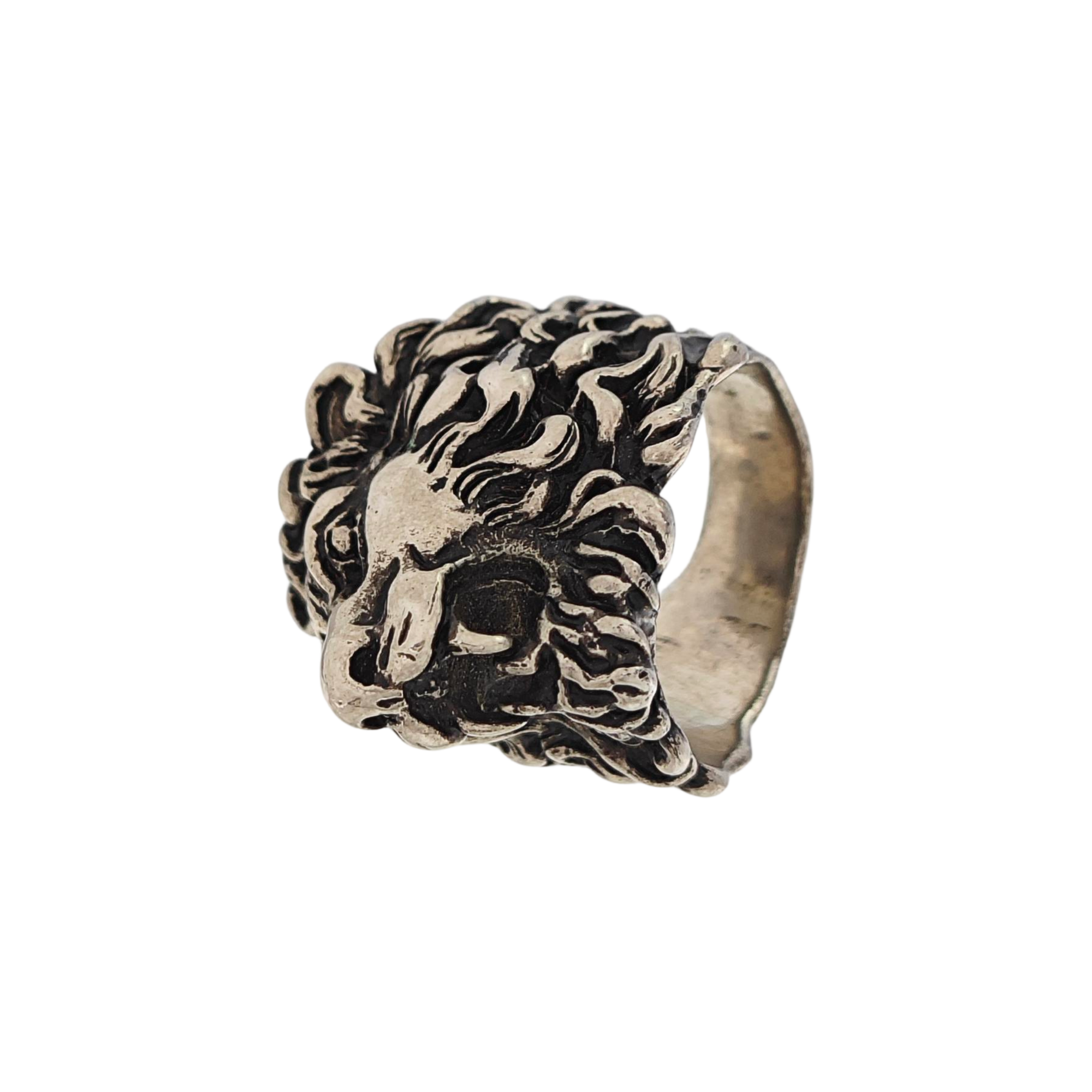 Lion Head Metal Silver Ring HK 23