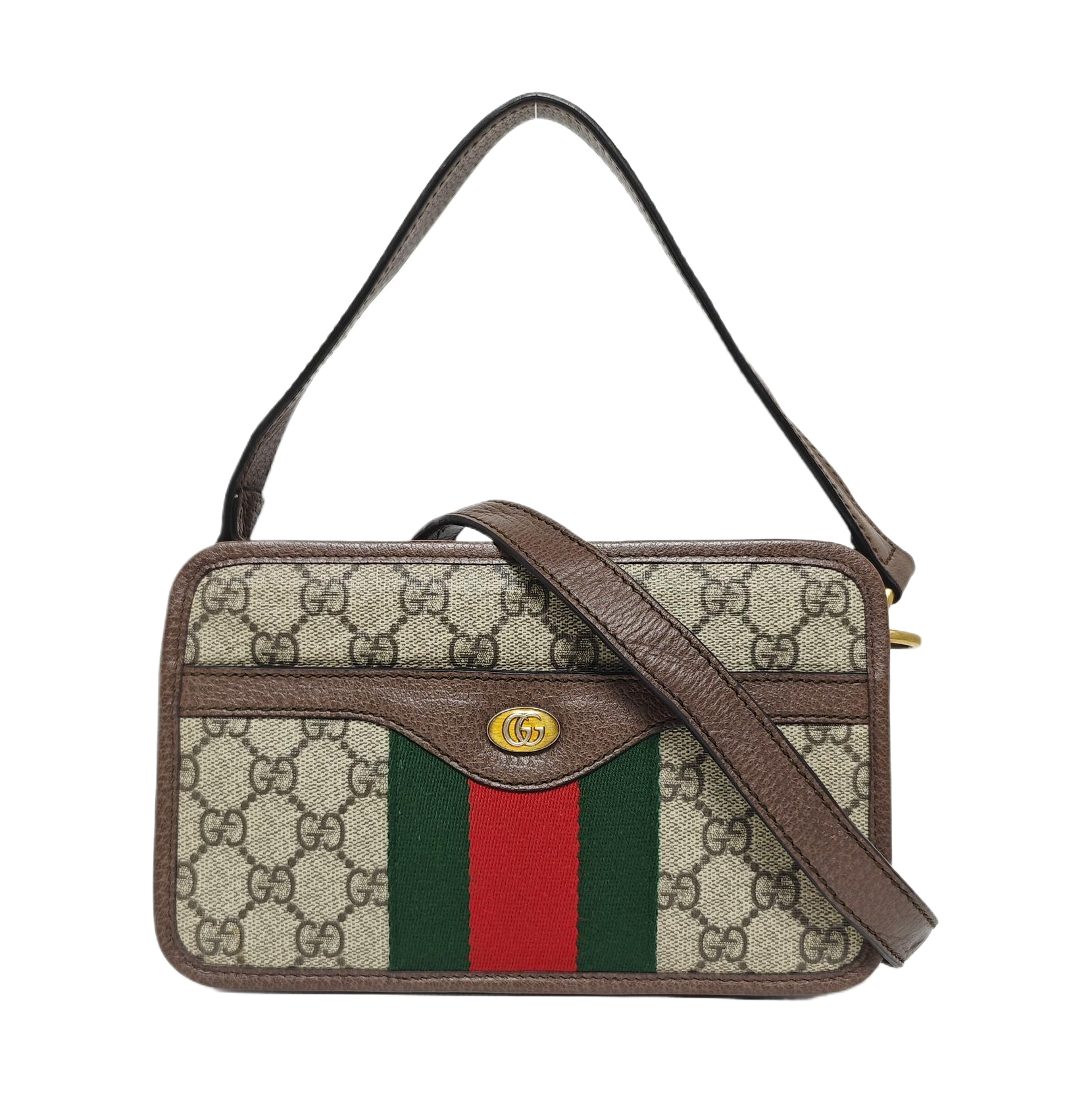 Ophidia Small Monogram Coated Canvas Beige