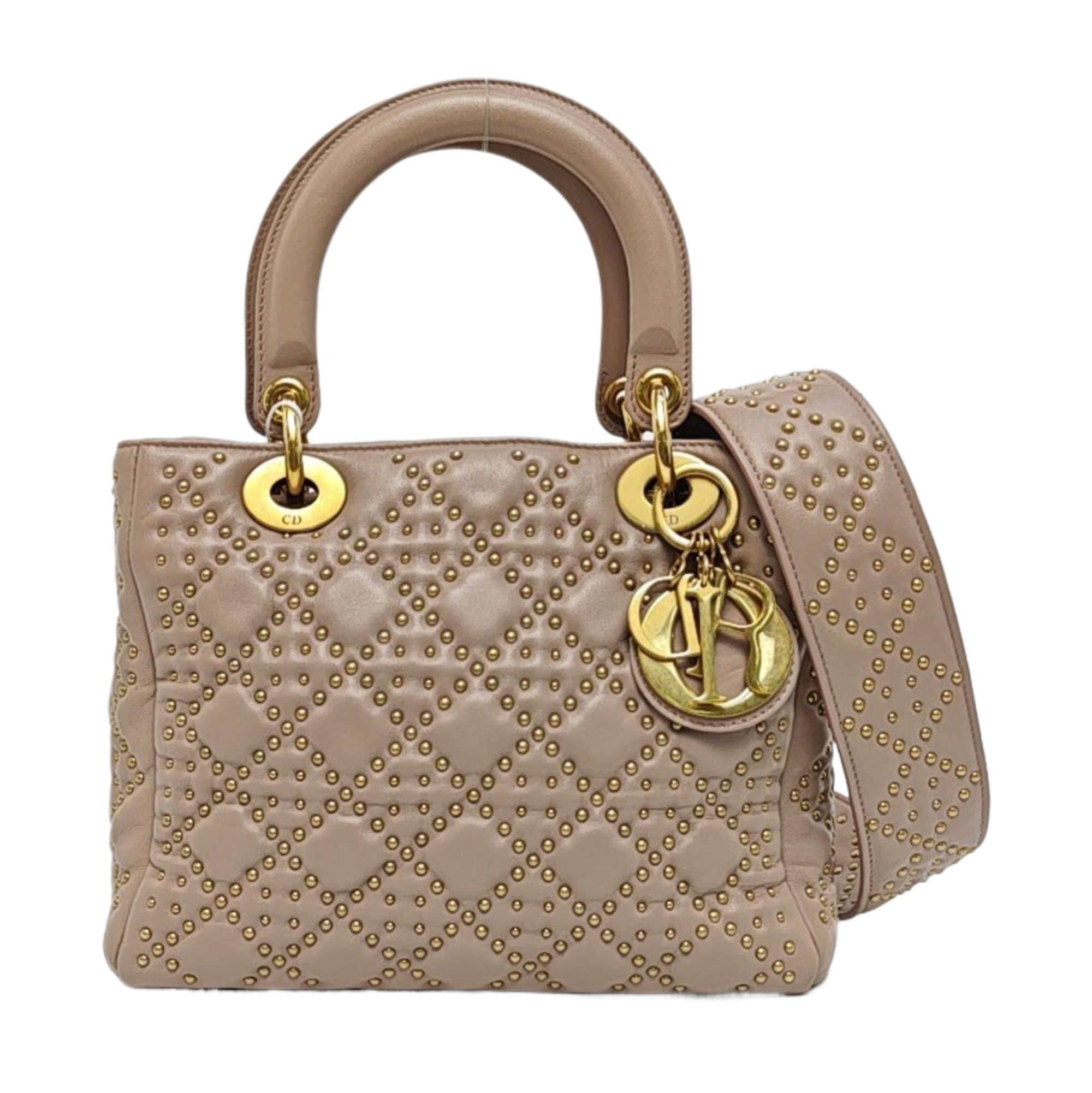 Lady Dior Medium Cannage Lambskin Beige