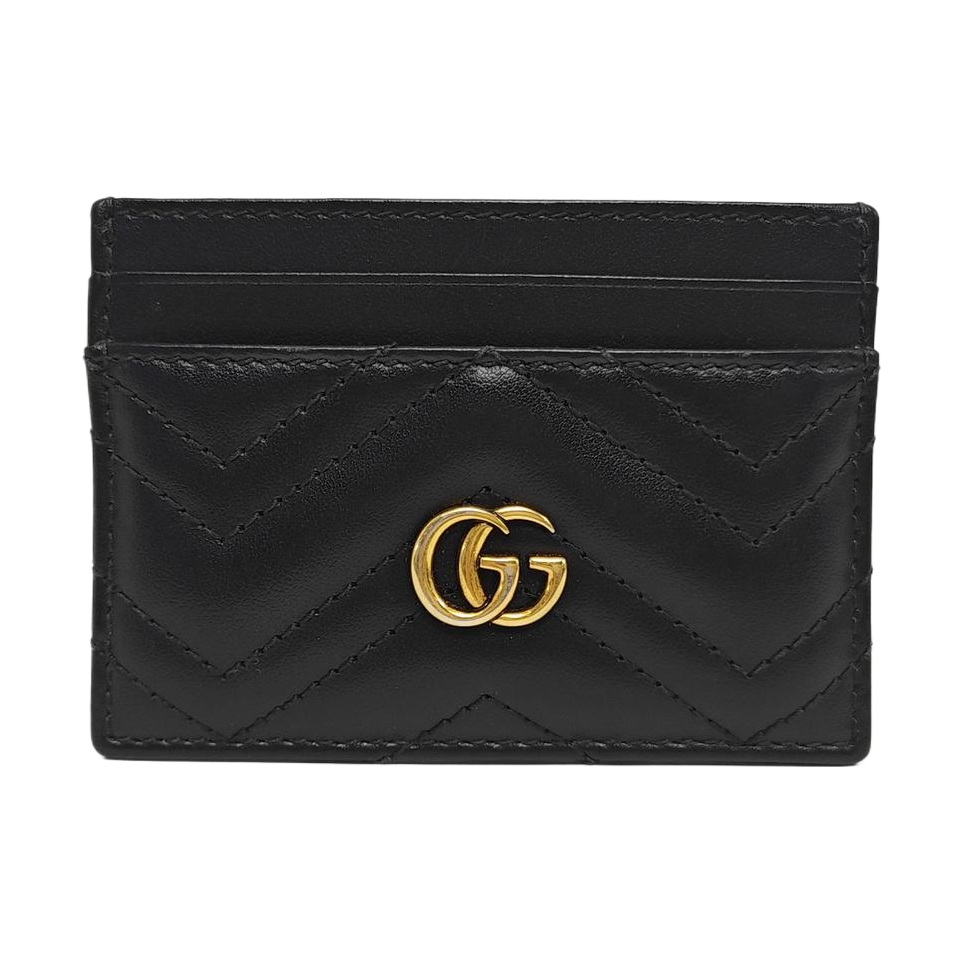 Authenticated pre-owned  GG Marmont Quilted Calfskin Black Card Holder - Card Holder at Looply