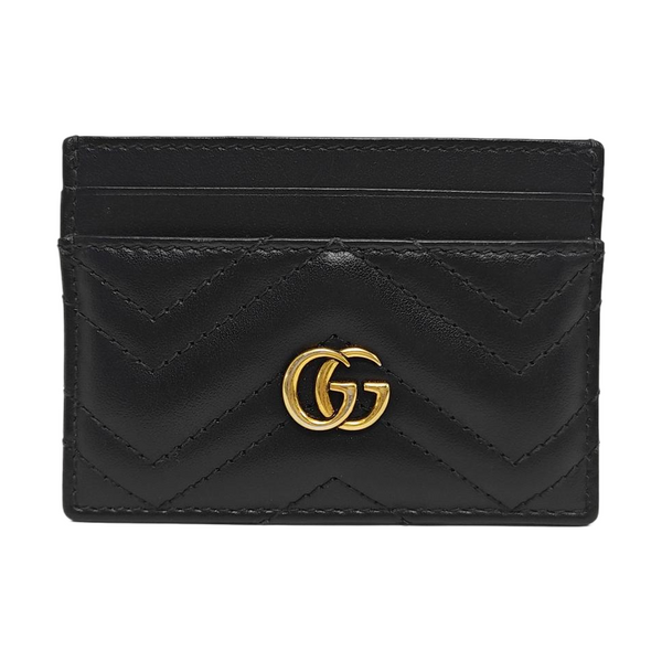Authenticated pre-owned  GG Marmont Quilted Calfskin Black Card Holder - Card Holder at Looply