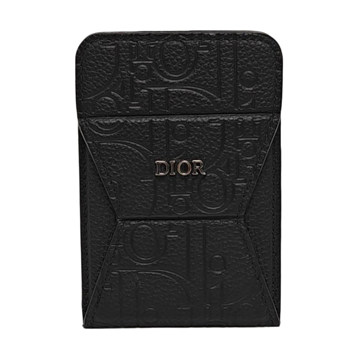 Oblique Calfskin Card Holder Black