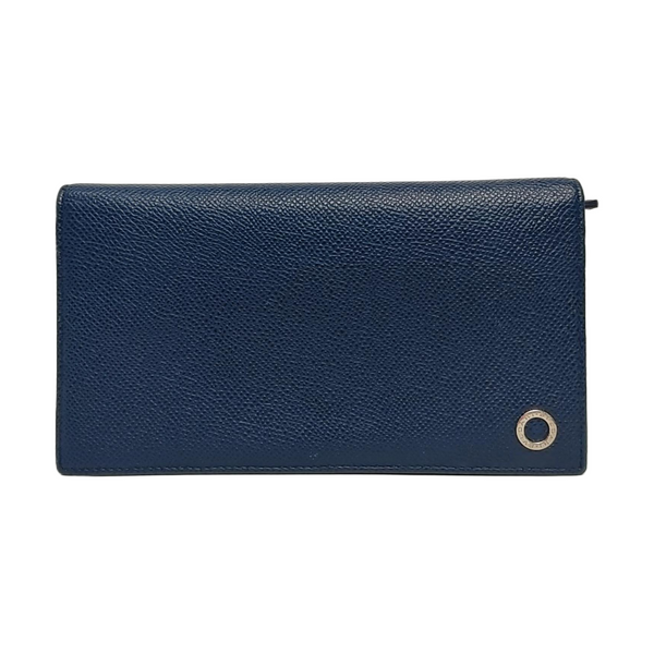 BVLGARI Calfskin Blue Wallet