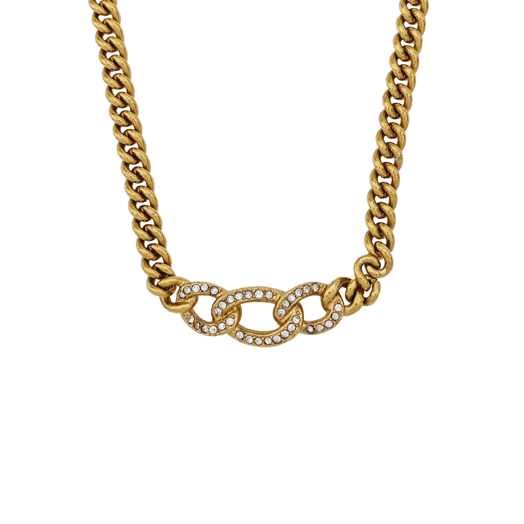 Twist Round Metal Gold Necklace