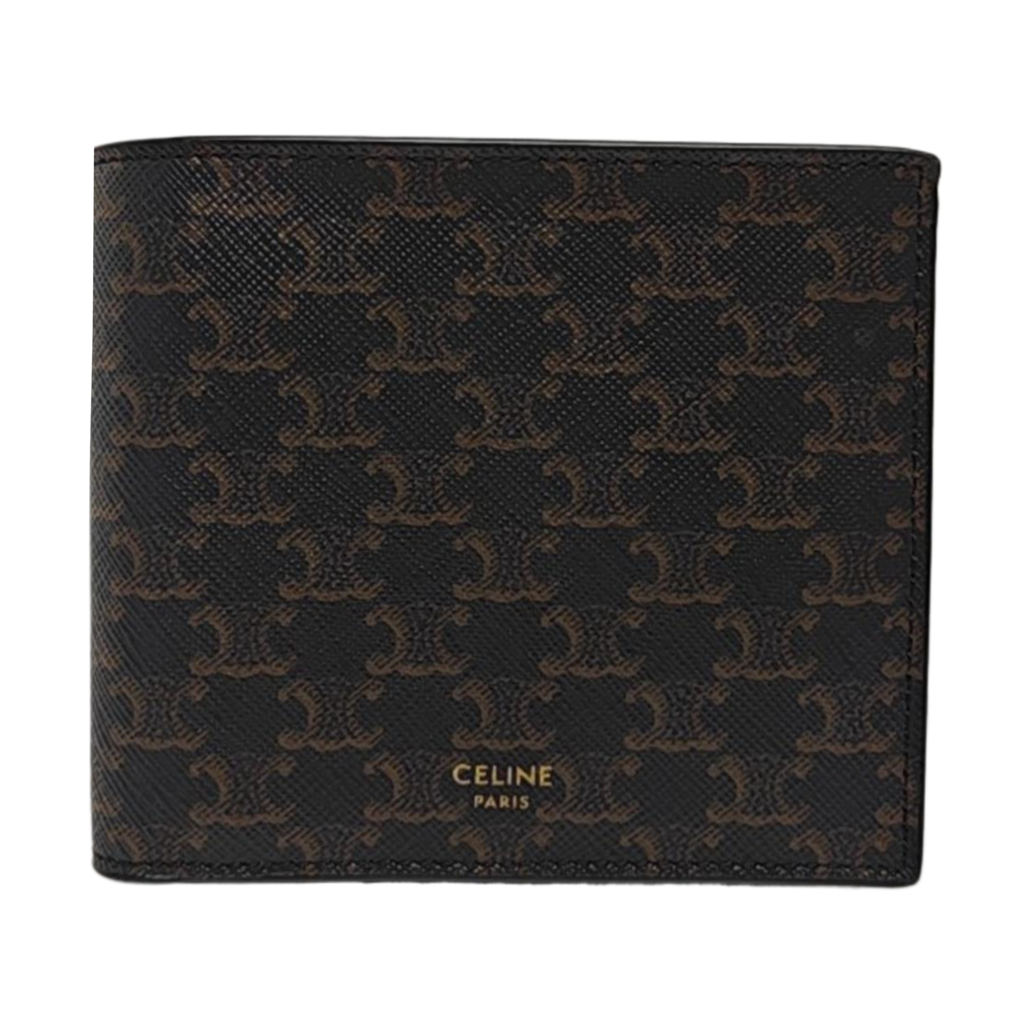 Monedero de cuero negro TRIOMPHE CANVAS
