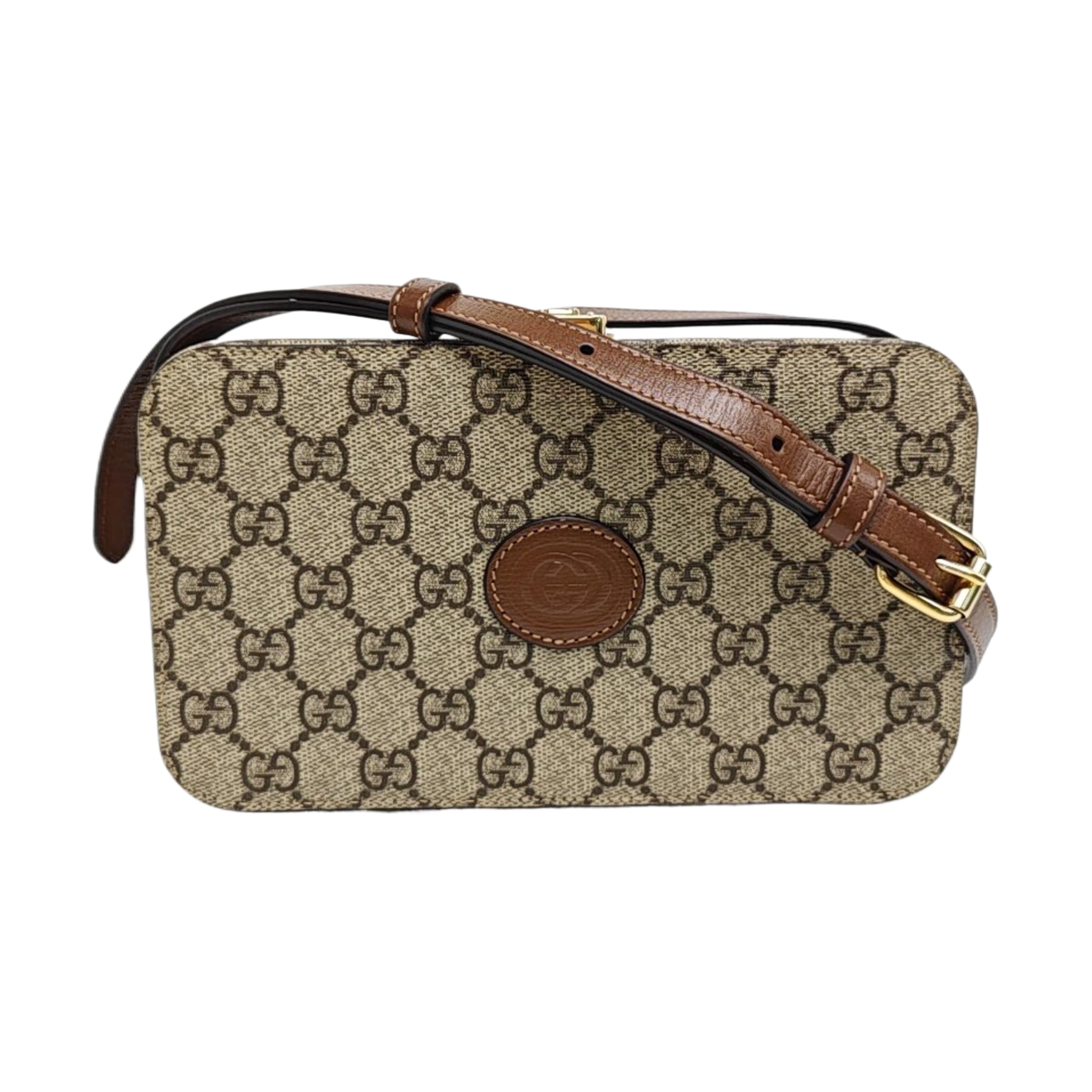 Monogram Coated Canvas Crossbody Bag Mini Beige