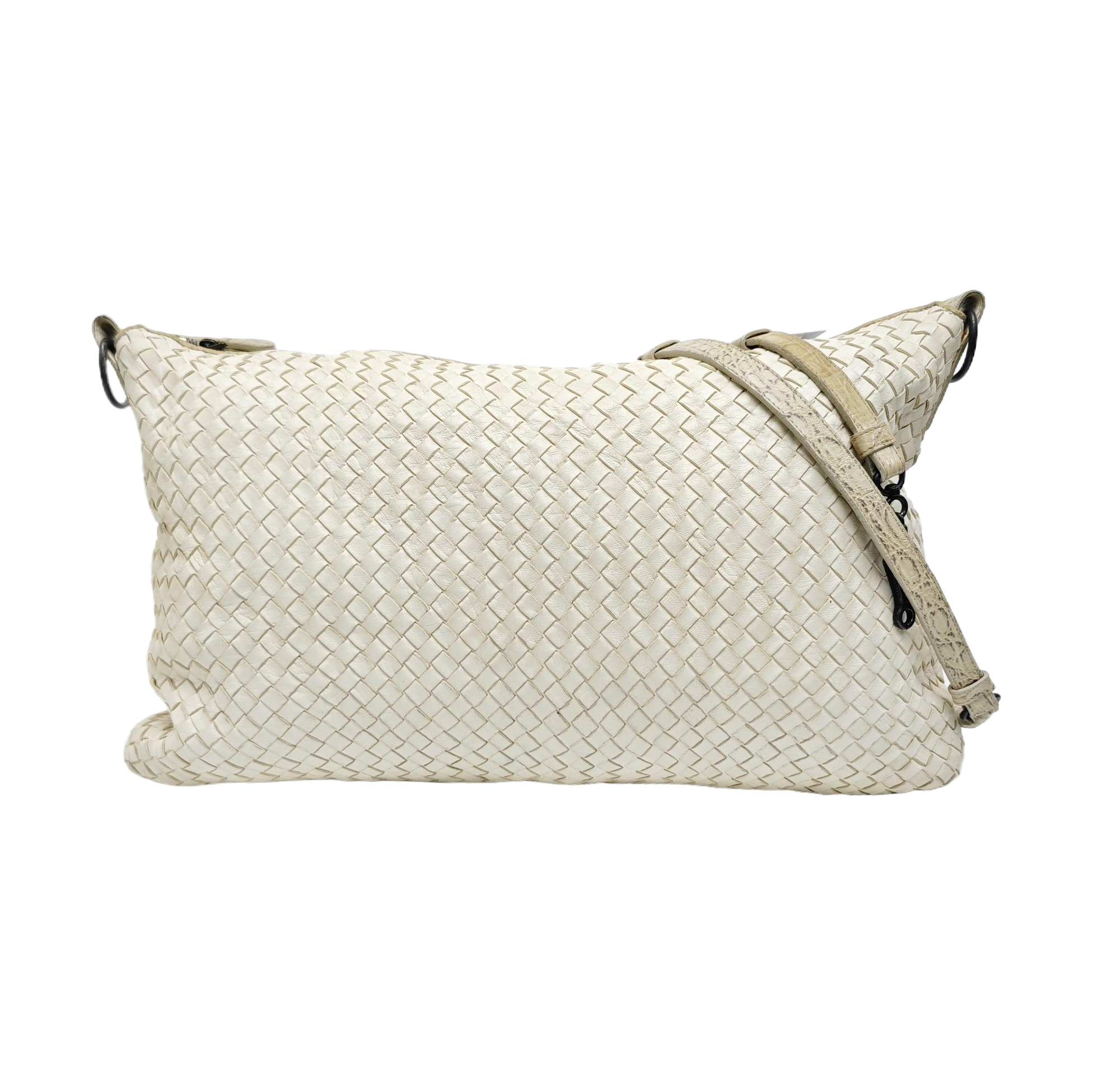 Leather Shoulder Bag White
