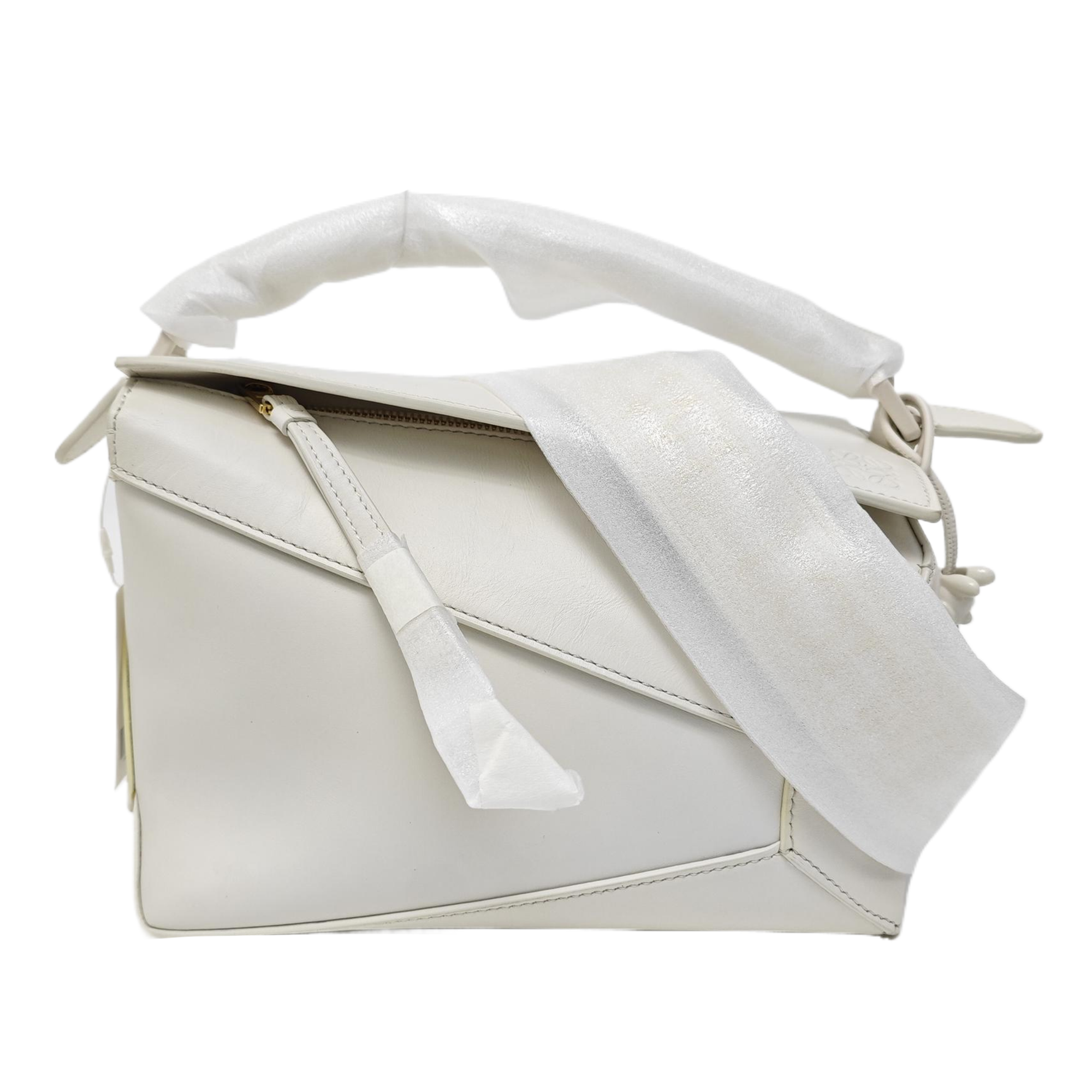 Puzzle Small Calfskin White