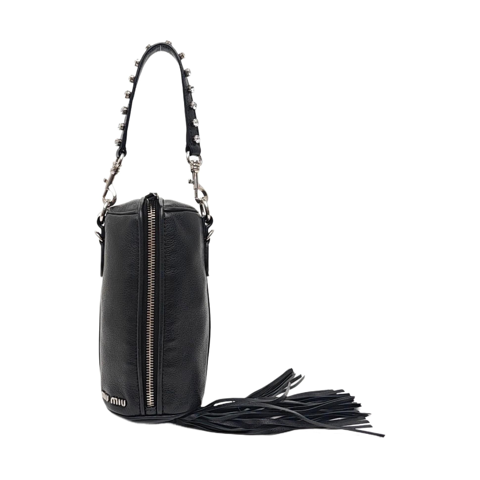 Calfskin Top Handle Bag Black