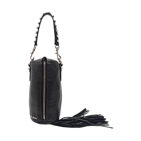 Calfskin Top Handle Bag Black