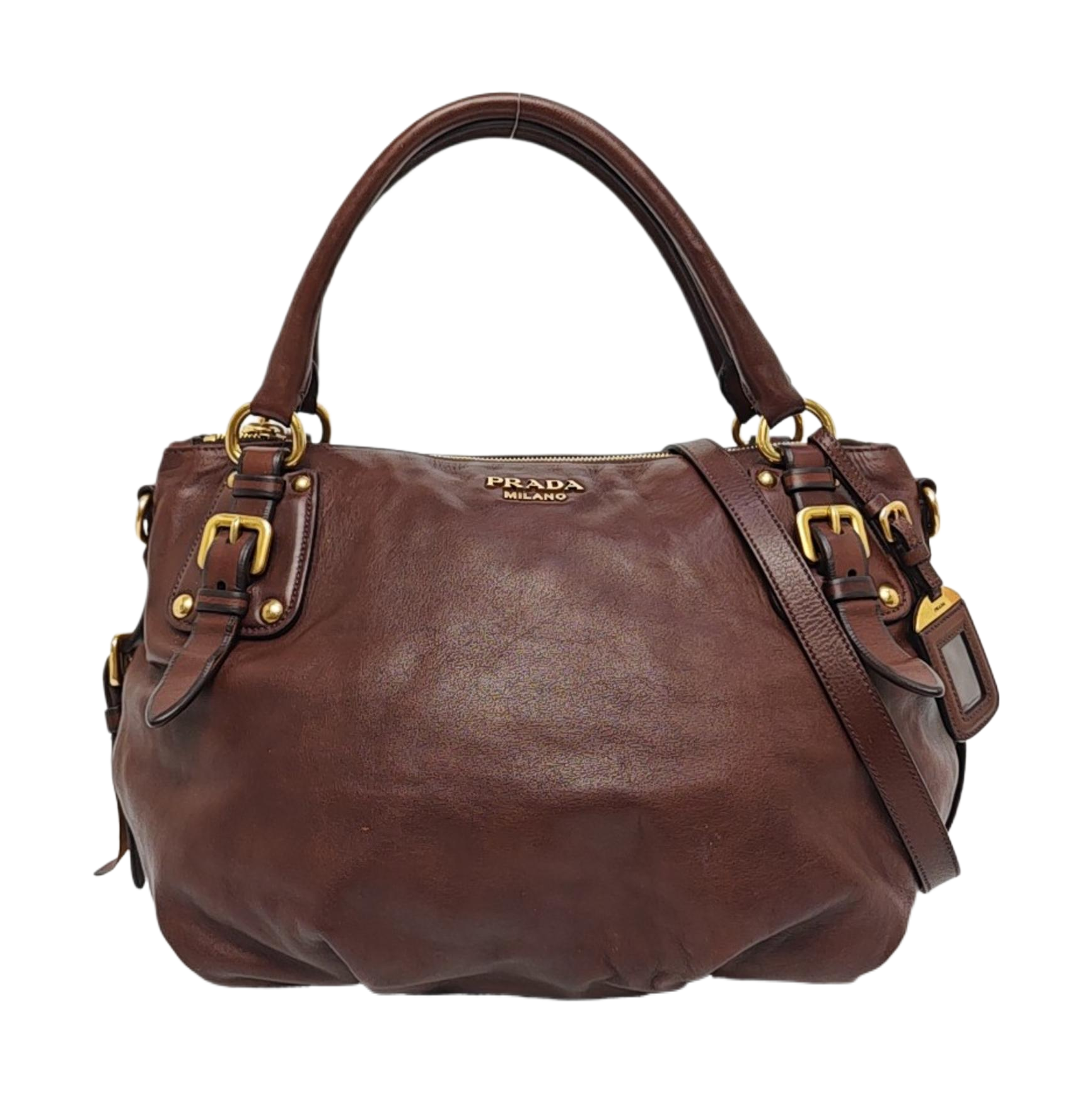 Calfskin Shoulder Bag Brown