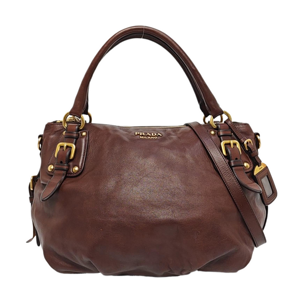 Calfskin Shoulder Bag Brown