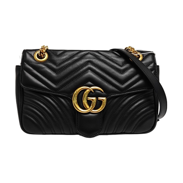GG Marmont Medium Quilted Calfskin Black