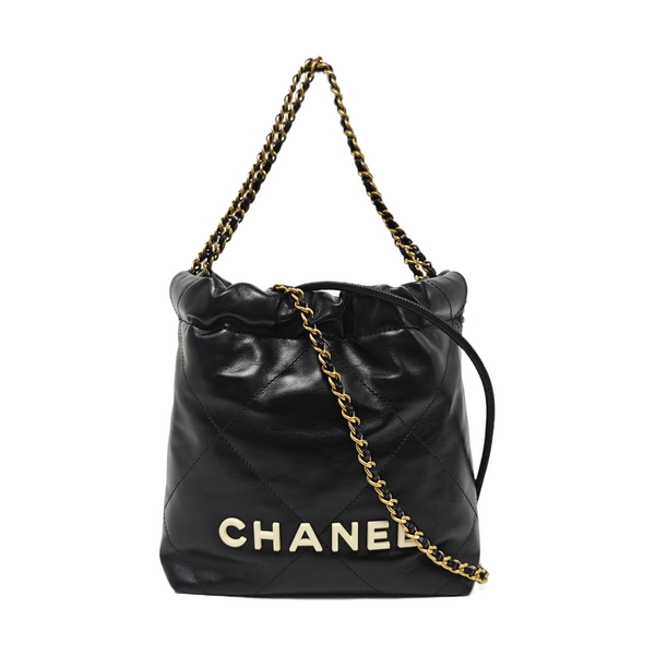 CHANEL 22 Mini Quilted Calfskin Black