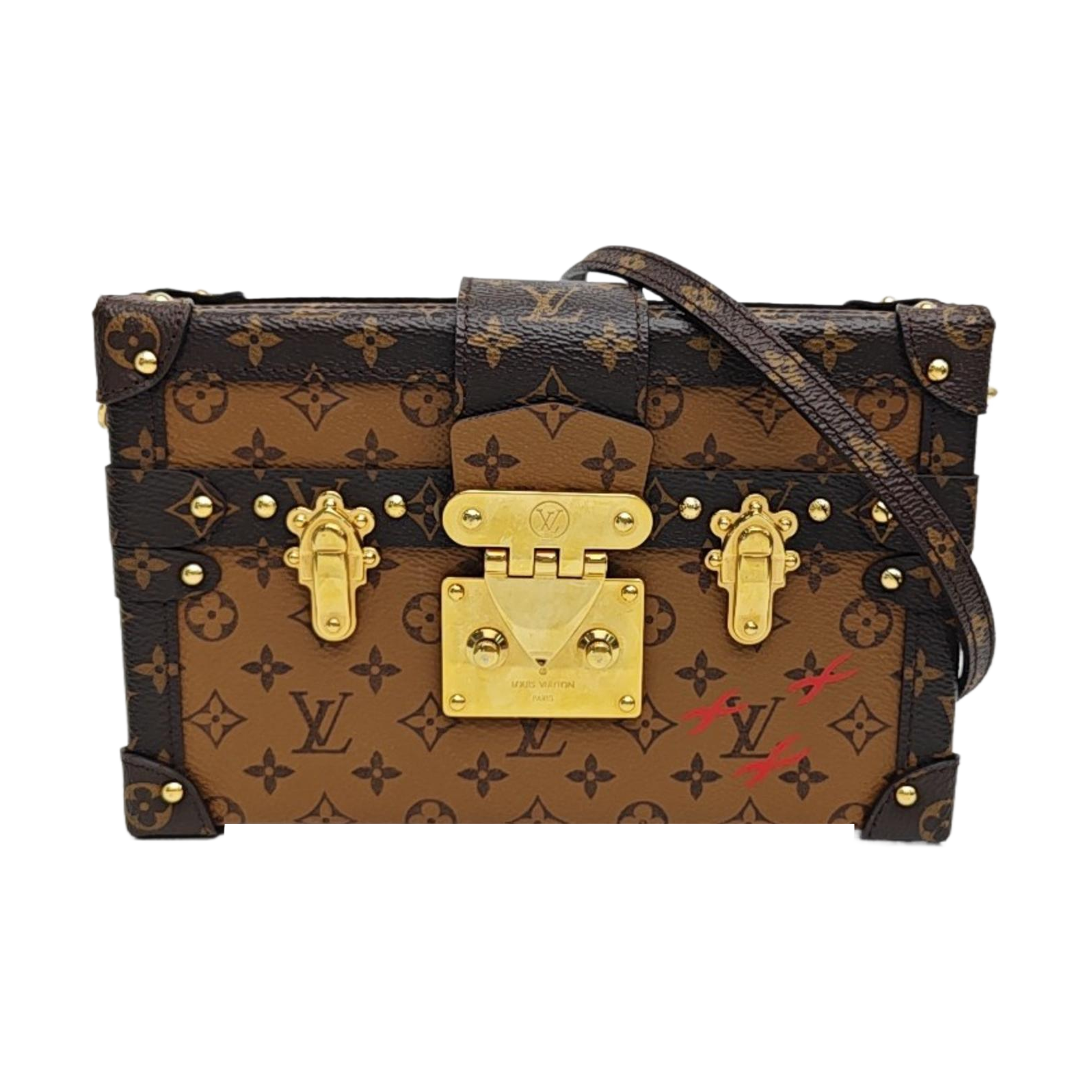PETITE MALLE Monogram Coated Canvas Brown