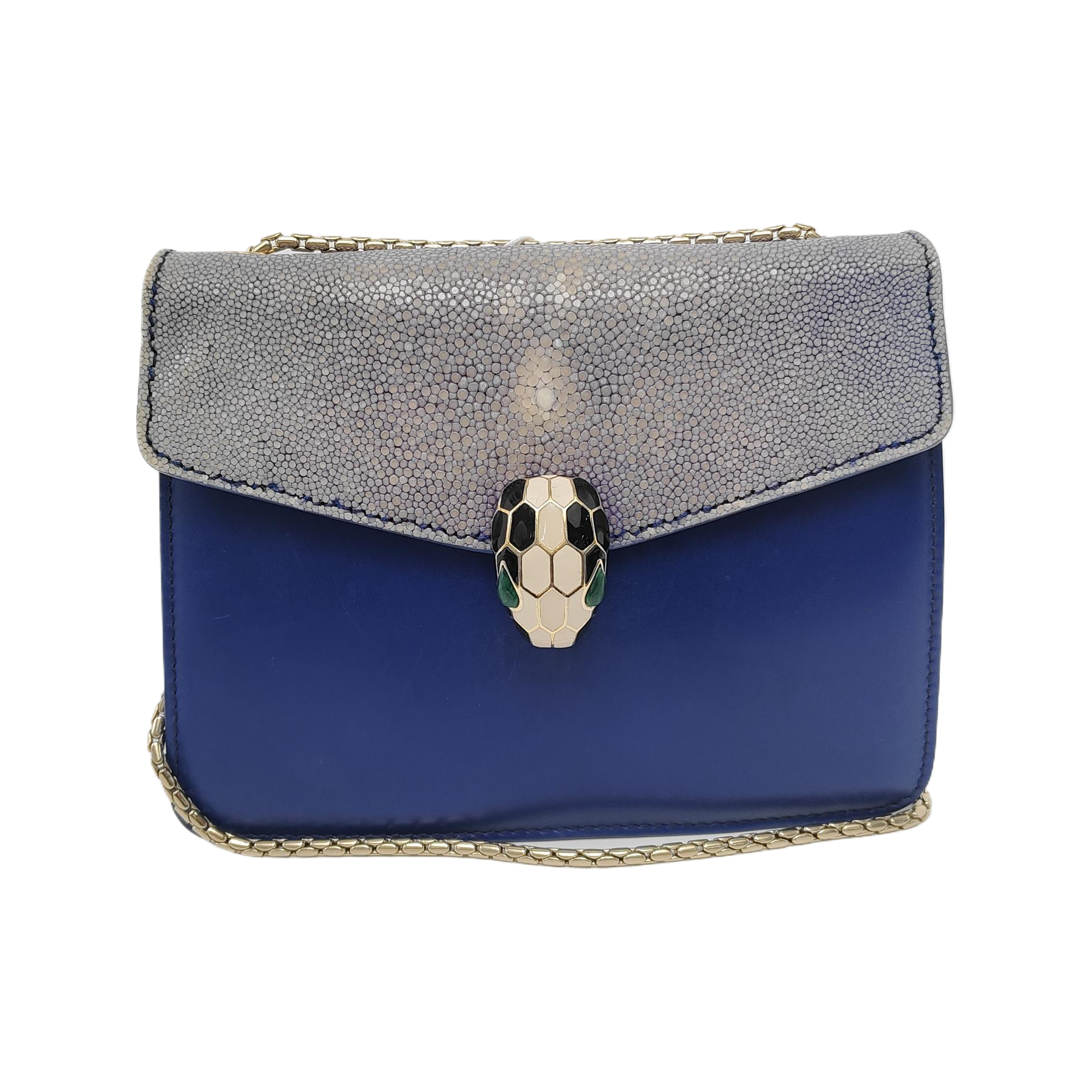 SERPENTI FOREVER Small Stingray Leather Blue