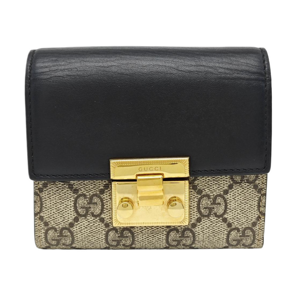 Padlock Monogram Leather Black Wallet