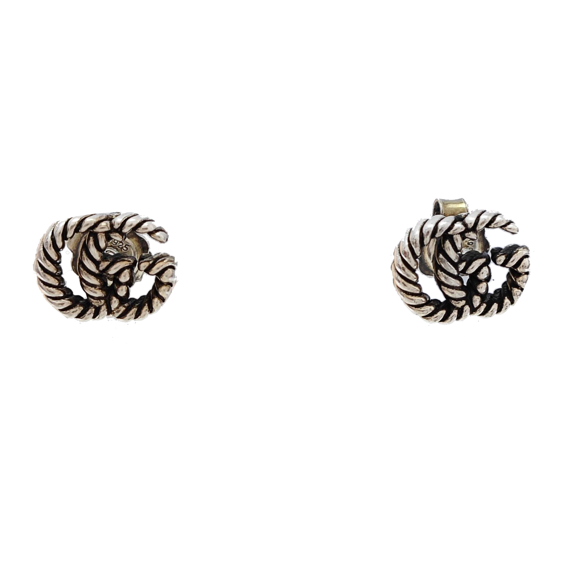 GG Running 925 Sterling Silver Stud Earrings