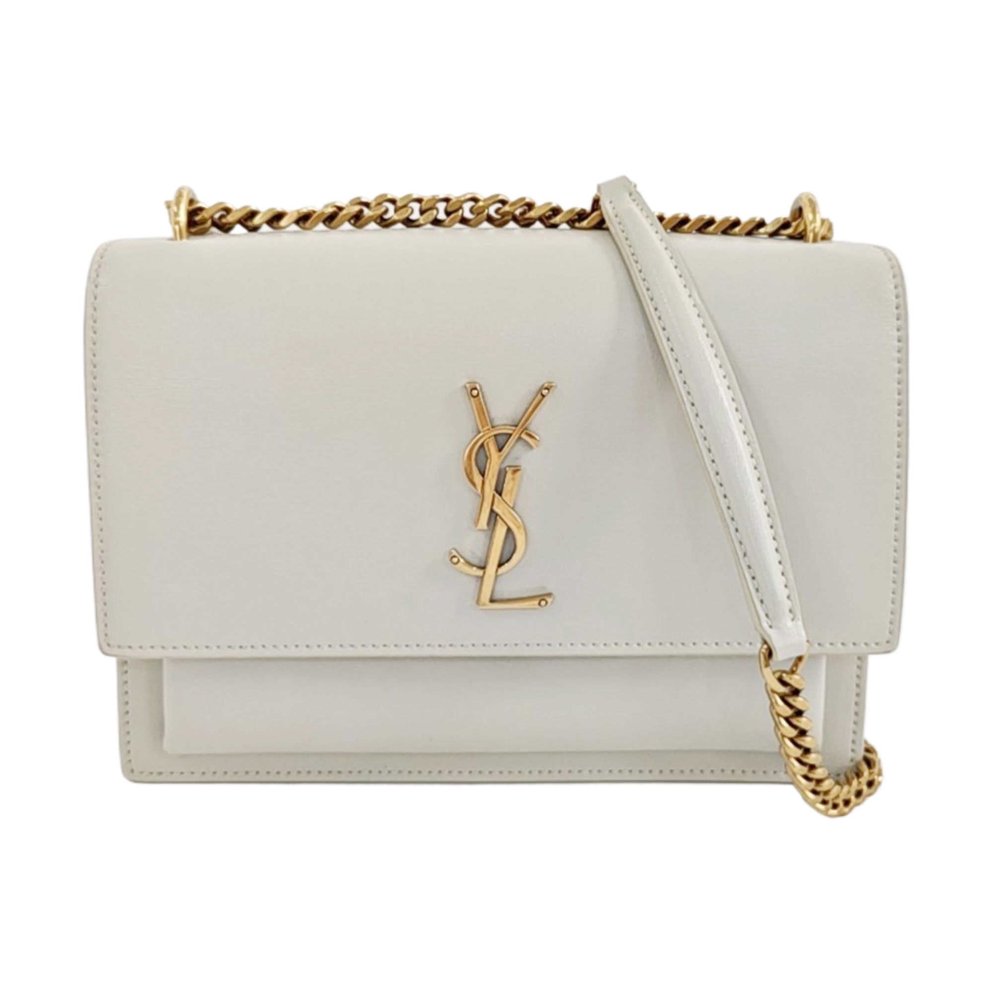 SUNSET Medium Calfskin White