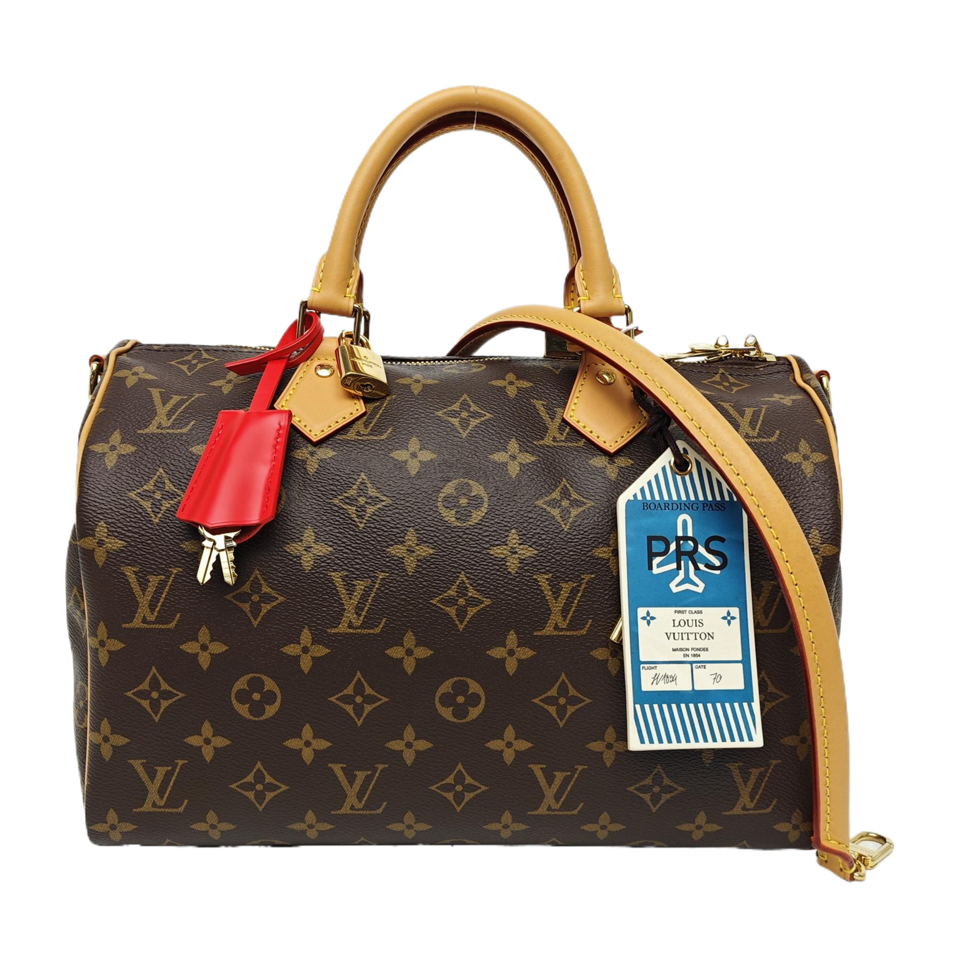 SPEEDY SOFT 30 Monogram Coated Canvas Brown