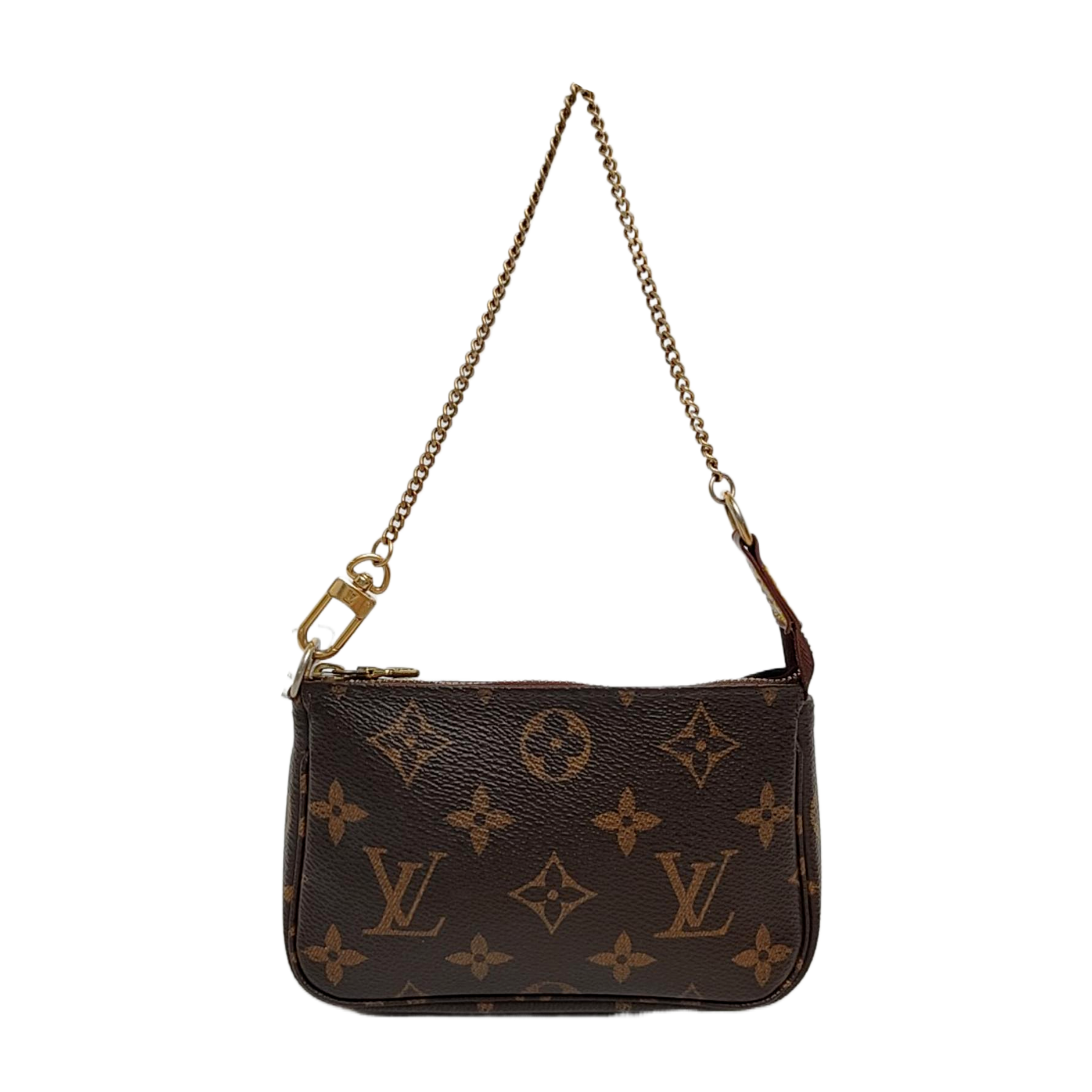 Authenticated pre-owned  ACCESSOIRES Mini Monogram Coated Canvas Brown - Top Handle Bag at Looply