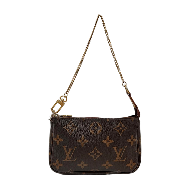 Authenticated pre-owned  ACCESSOIRES Mini Monogram Coated Canvas Brown - Top Handle Bag at Looply