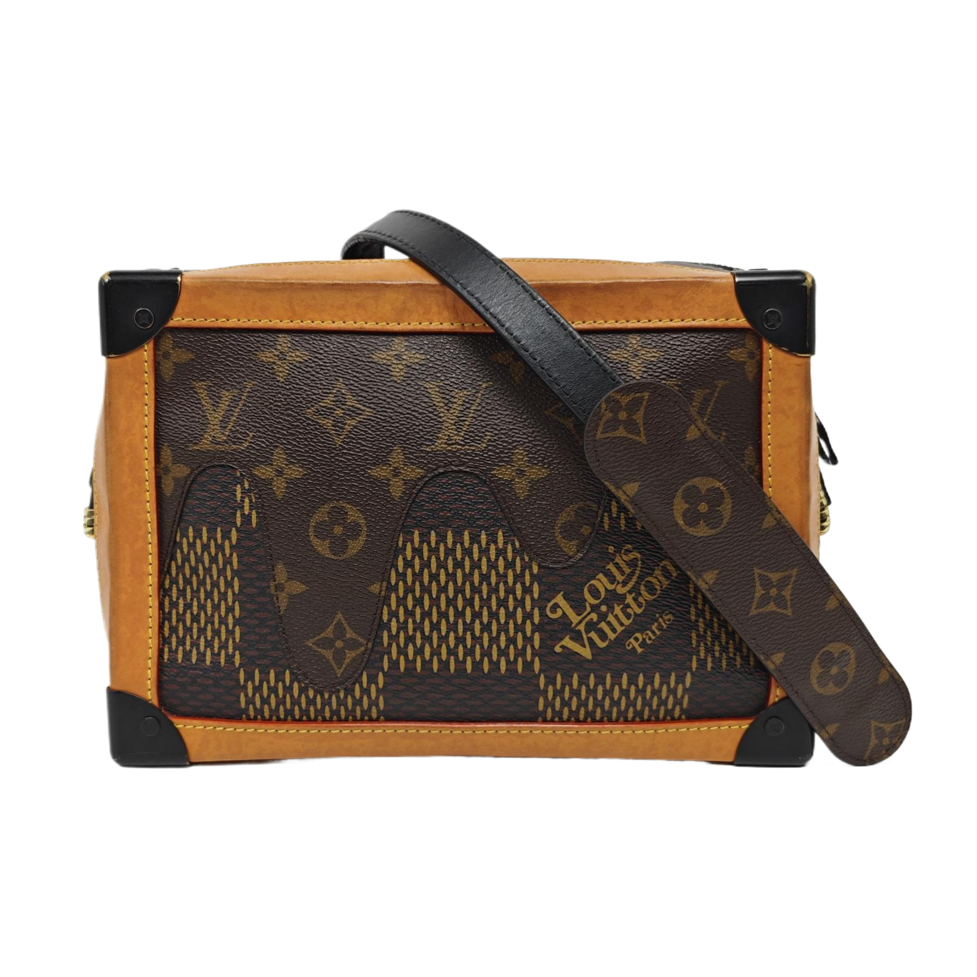 SOFT TRUNK Damier Ebene Coated Canvas Brown