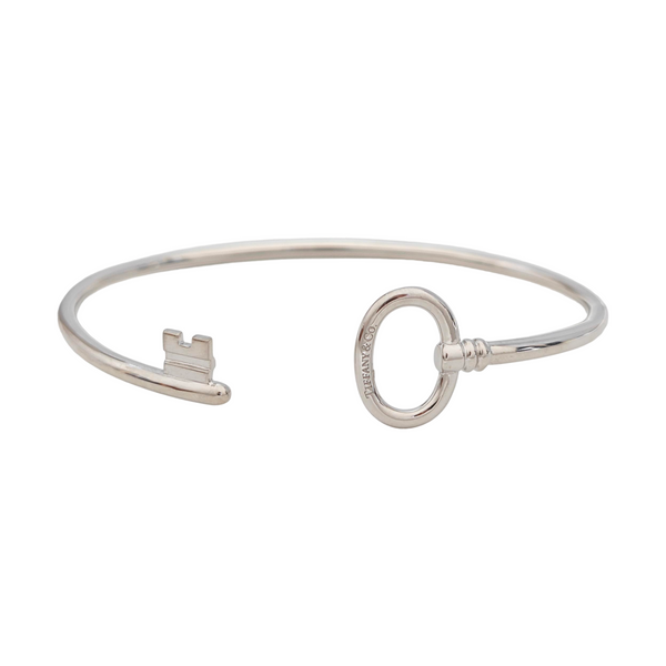 Tiffany Keys 18k White Gold Silver Bangle