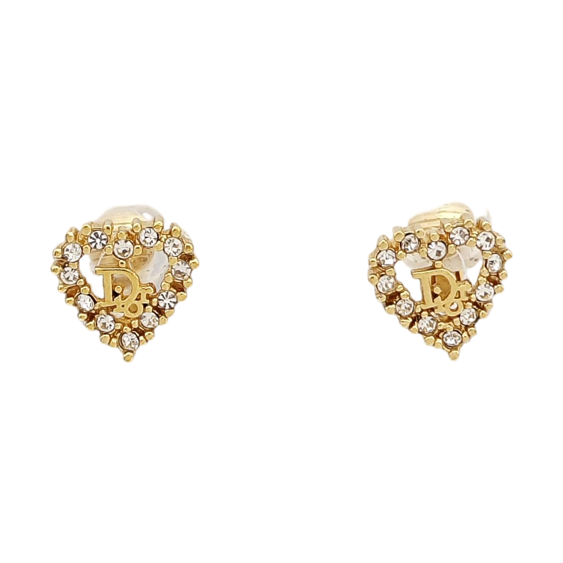 Dior Oblique Metal Gold Clip On Earrings