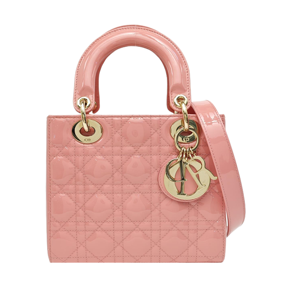 Lady Dior Small Cannage Patent Leather Red