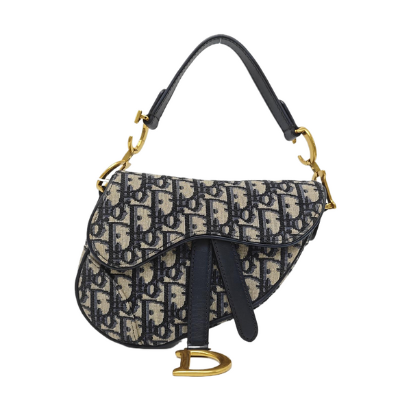 Saddle Mini Oblique Canvas Blue
