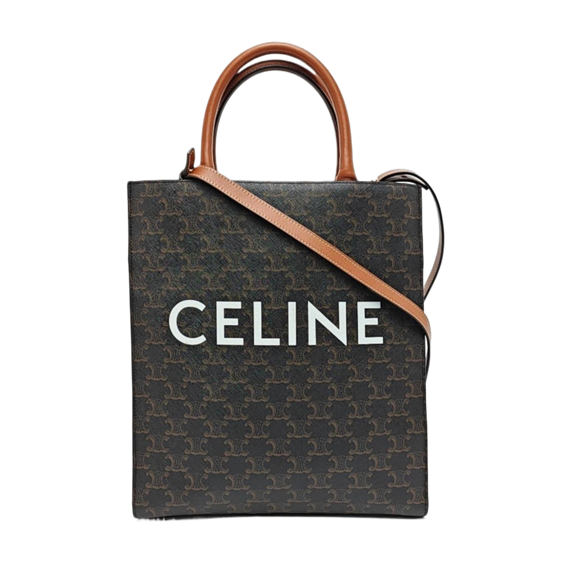 CABAS CELINE Small Coated Canvas Brown
