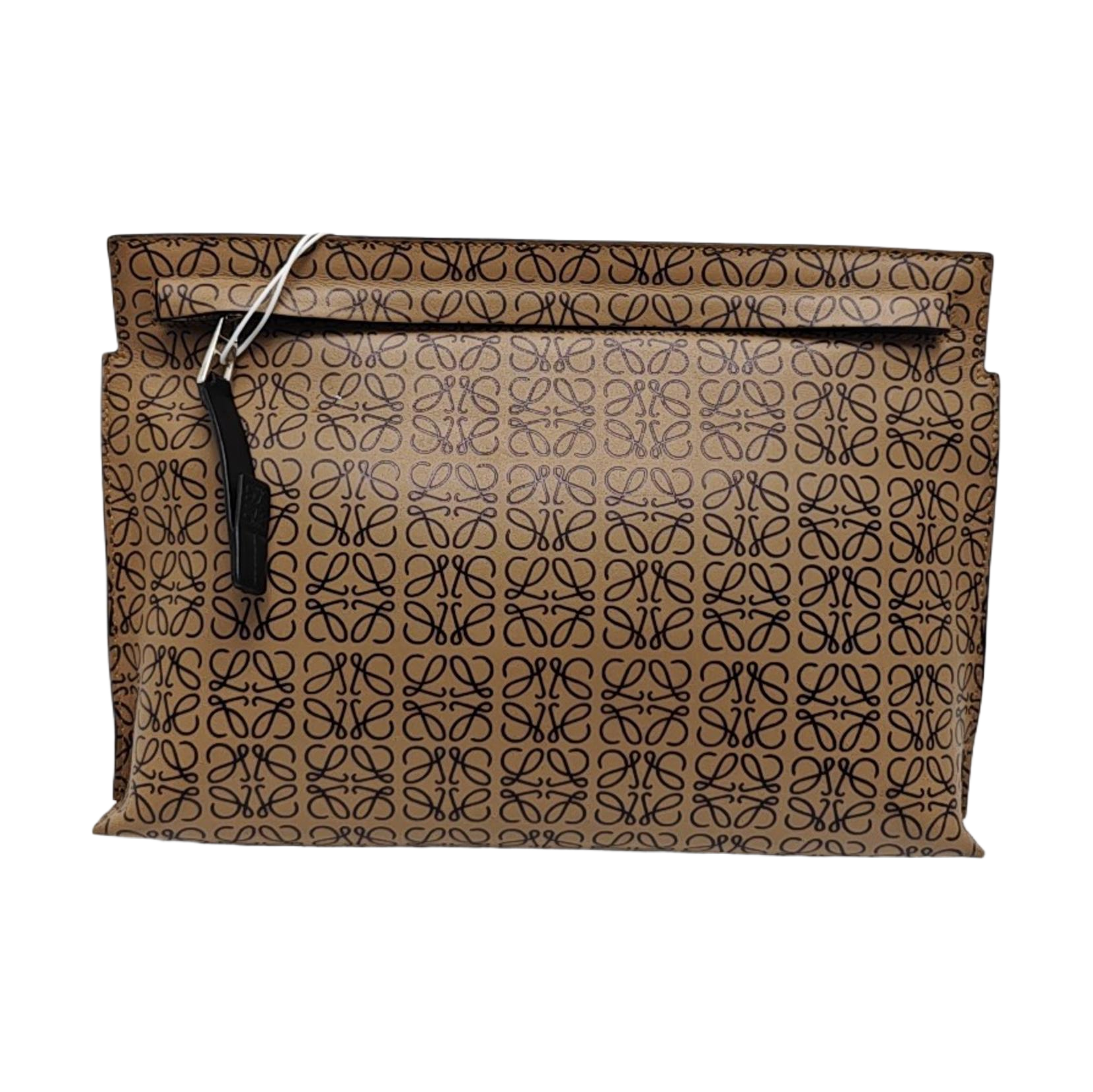 T Pouch Monogram Calfskin Beige